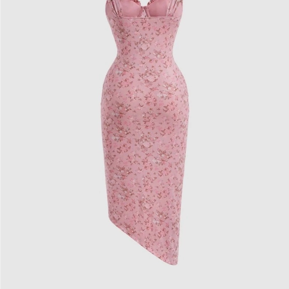 Pink Asymmetrical Bodycon Dress for Wedding Guest
8122